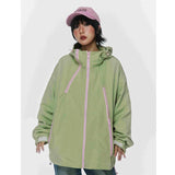 Y2K grüne Kapuzenjacke Windbreaker
