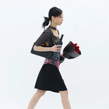 Creative Cyber y2k Print T-Shirt in Tie-Dye Style