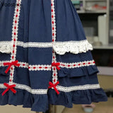 Sweet Japanese Lolita Mini Skirt with Ruffles and Bow