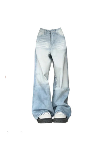 Ladies Baggy Jeans in Y2K Style with Wide Leg