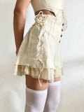 Charming High-Waist Shorts in Indie Style with Ruffles