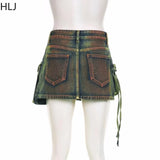 Y2K Denim Skirt with High Waist and Practical