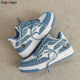 Y2K Denim Skate Shoes for Women Hip-Hop Sneakers