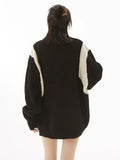 Oversized Y2K Cardigan with Zipper for Women
