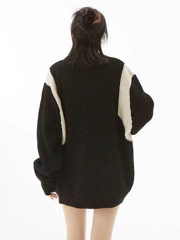Oversized Y2K Cardigan with Zipper for Women