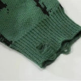 Black Ripped Sweater for Women Gothic