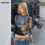 Patchwork Mesh Top in Trashy 2000s Style