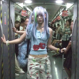 Vintage Harajuku Zip-Up Top in Y2K Style