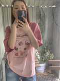 Y2K Lässiges Vintage-T-Shirt mit Erdbeerprint für Frauen
