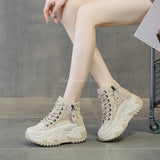 Zip-Up Platform shoes Trendy Sneakers