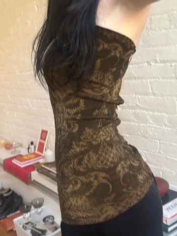 Fairy Grunge Vintage Ripp-Top with sexy heart-shaped neckline