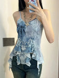 Acubi style sleeveless T-shirt in blue