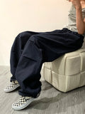 Oversized Gorpcore Black Parachute Pants Jogging Wear