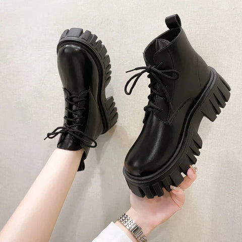 Chunky Black Ankle Boots for gothic style