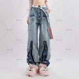 High-Waist-Jean Y2k im Oversized Look mit Sternen