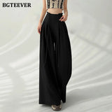 Wide High-Waist Soft-Girl Pants with Pockets for Spring/Summer