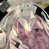 Hoodie Harajuku Oversized in Pastel Color Tie-Dye Look