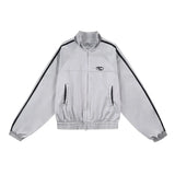 Cyber Y2K Silver Jacket with Double Zipper