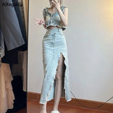 Fitted Crop Top and High-Cut Skirt