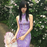 Lila Harajuku Maxi Dress in Y2K Style with Body Emphasis