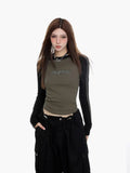 Grunge Longsleeve Top for Women Streetwear in Y2K Style