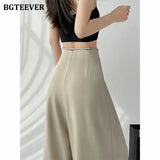 Wide High-Waist Soft-Girl Pants with Pockets for Spring/Summer