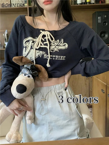 Y2-クロップ-プルオーバー ショルダーシーム付き 3色 スタイリッシュ